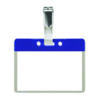 Pack of 25 Colour Coded Clip on Badges - Blue   Work Permits