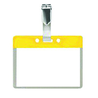 Pack of 25 Colour Coded Clip on Badges - Yellow   Work Permits