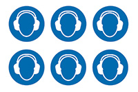 Hearing Protection Symbols 100mm Self Adhesive Vinyl Pack of 30 