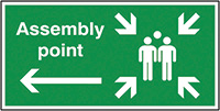 Assembly Point Arrow Left Safety Sign