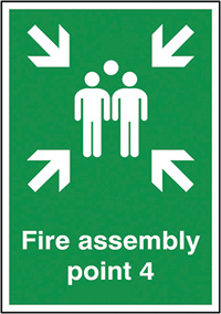 Fire Assembly Point 4  Safety Sign