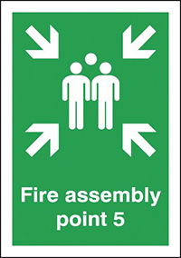 Fire Assembly Point 5 Safety Sign