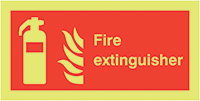 Fire Extinguisher 100 x 200mm - Nite Glo Safety Sign   NIte Glo  