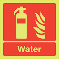 Water Extinguisher 100 x 100mm - Nite Glo Safety Sign   Nite Glo Sign