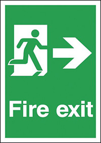 Fire Exit Running Man Right 297x210mm Safety Sign