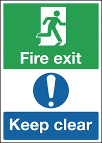 Fire Exit Keep Clear 297x210mm Safety Sign