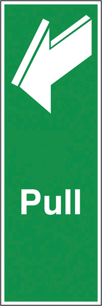 Pull 150x50mm Upright Safety Sign
