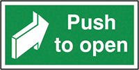 Push To Open Right Arrow Safety Sign