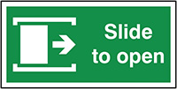 Slide To Open Right 200x400mm 1.2mm Rigid Plastic Safety Sign