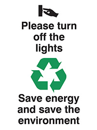 Please turn off the lights 100x75mm Sign