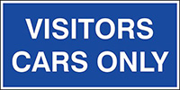Visitors cars only 300x600mm 1.2mm Rigid Plastic Safety Sign