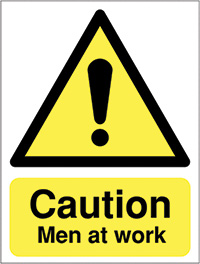 Caution Men at work 400x300mm Reflective Safety Sign