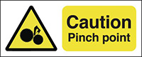 Caution Pinch Point 100x250mm Safety Sign