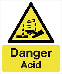 Danger Acid Safety Sign