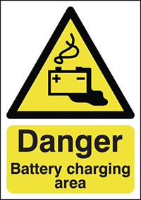 Danger Battery Charging Area Safety Sign