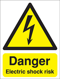 Danger Electric shock risk 400x300mm Reflective Safety Sign