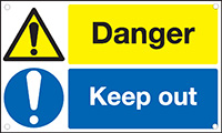 Danger Keep Out 300 x 500mm 1.2mm Rigid Plastic Safety Sign