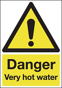 Danger Very Hot Water Safety Sign
