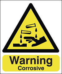 Warning Corrosive Safety Sign