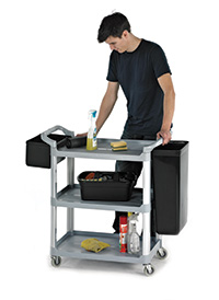 3 Shelf Easy-Clean Trolley - Grey