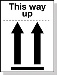 100x75mm This way up Pictoral Marking Labels