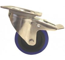 HD Steel Swivel Braked Castor - 160mm - Rubber