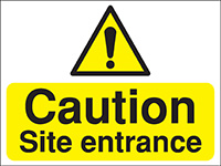 Caution Site entrance Construction Sign - Rigid