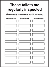 297x210mm These toilets are regularly inspected - dry wipe
