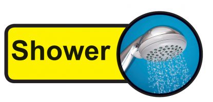 Shower Dementia Sign 210x480mm 1.2mm Rigid Plastic Safety Sign