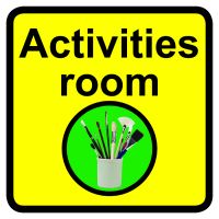 Activities room Dementia Sign 300x300mm 1.2mm Rigid Plastic Safety Sign