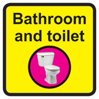 Bathroom   Toilet Dementia Sign 300x300mm 1.2mm Rigid Plastic Safety Sign