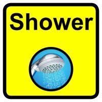 Shower Dementia Sign 300x300mm 1.2mm Rigid Plastic Safety Sign