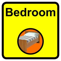 Bedroom Dementia Sign 300x300mm 1.2mm Rigid Plastic Safety Sign