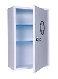 Locking First Aid Cabinet - 46 X 30 X 14 Cm