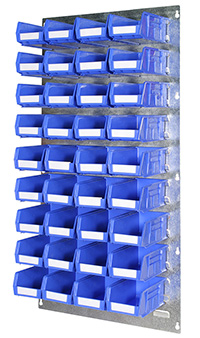 Plastic Bins on Portrait Louvre Panel Wall Kit DP - 36 Bins
