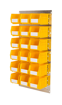 Plastic Bins on Portrait Louvre Panel Wall Kit MP - 18 Bins