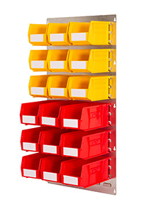 Plastic Bins on Portrait Louvre Panel Wall Kit NP - 18 Bins