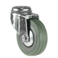 LD Bolt Hole Swivel Castor - 50mm - Grey Rubber
