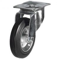 LD Top Plate Swivel Castor - 100mm - Black Rubber