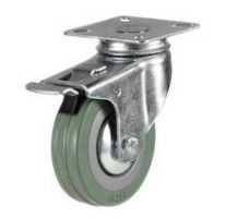 LD Top Plate Swivel Castor   Brake - 50mm - Grey Rubber