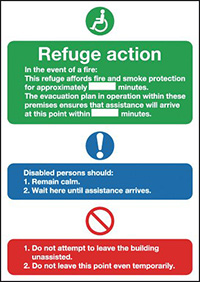 Refuge Action Point Notice 300x250mm Safety Sign  