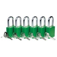 Lockout Safety Padlocks Green - 6 Pack   Lockout
