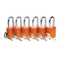 Lockout Safety Padlocks Orange - 6 Pack   Lockout