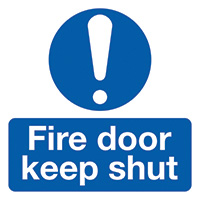 Fire Door Keep Shut  50x50mm Self Adhesive Vinyl Sign Pack of 10 