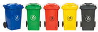 Wheeled Bins - 80 Litres - Available in Blue  Green  Dark Grey or Red/Orange