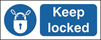 Keep Locked 100x250mm Rigid Plastic Safety Sign