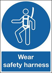 Wear Safety Harness Safety Sign