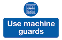 Use Machine Guards 87 x 135mm Self Adhesive Vinyl Sign Pack of 6
