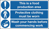 3 in 1 Food Prep Self Adhesive Vinyl Safety Sign  
