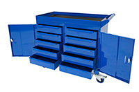 Mobile Tool Cabinet with 3mm fluted rubber overlay Workbenches - 150kg UDL